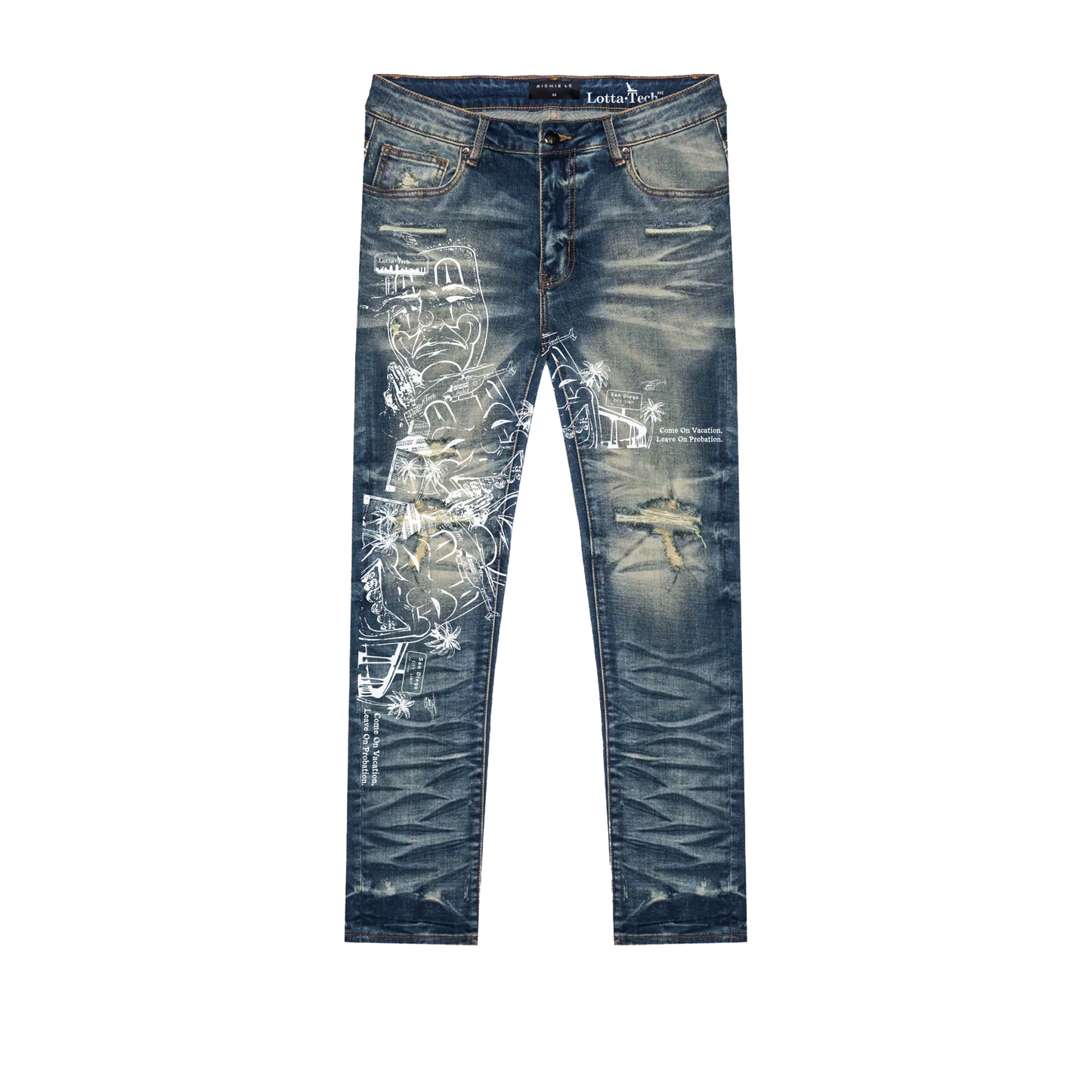#619 Enjoy Now Indigo Trim Denim